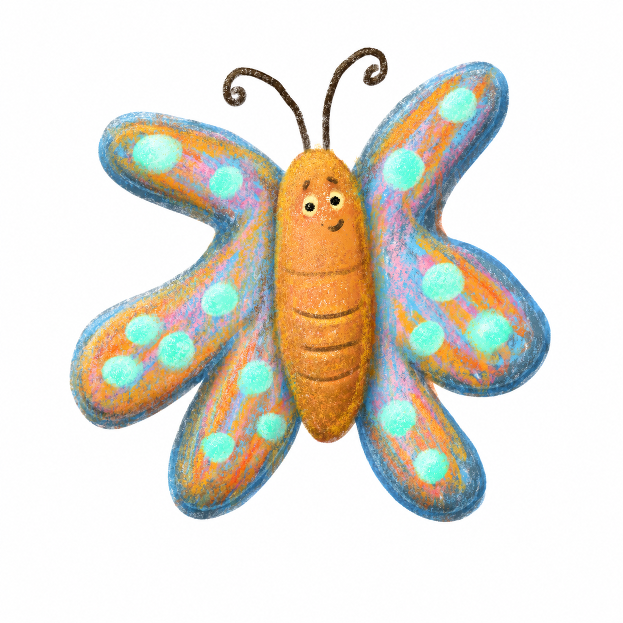Polished colourful butterfly reference render