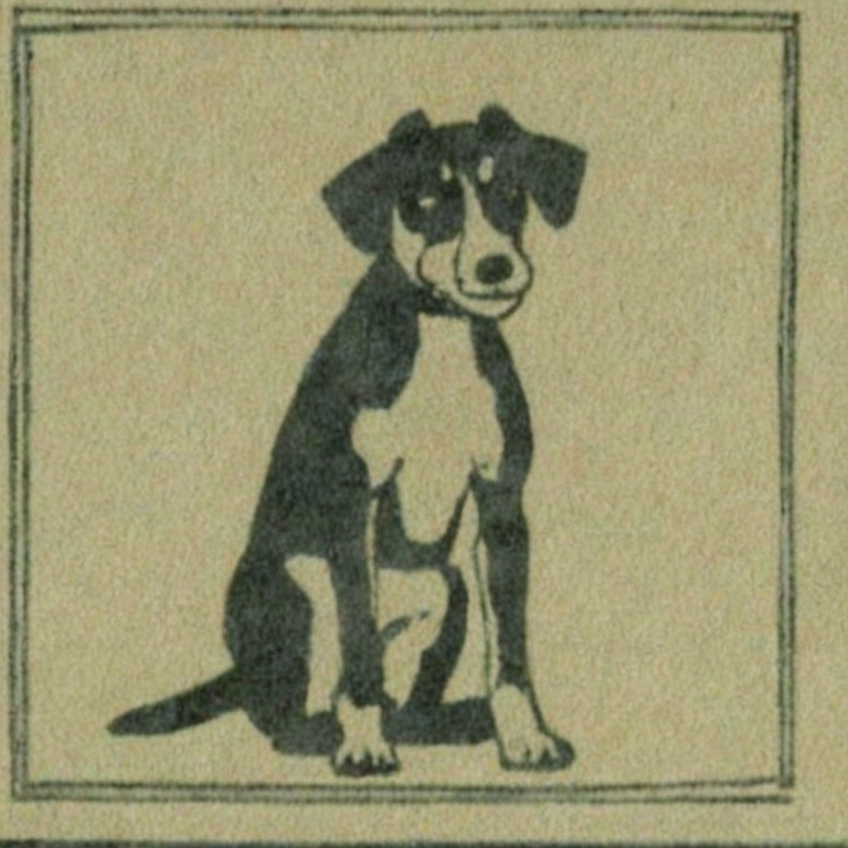 Generated archival-style dog emblem
