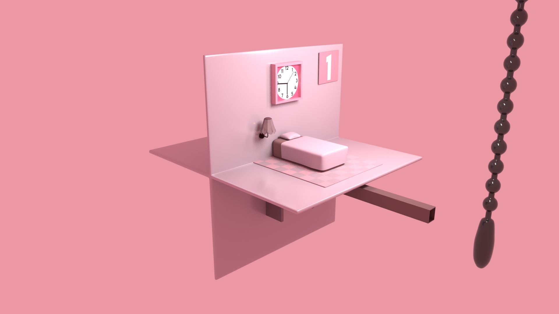Pink bedroom environment render