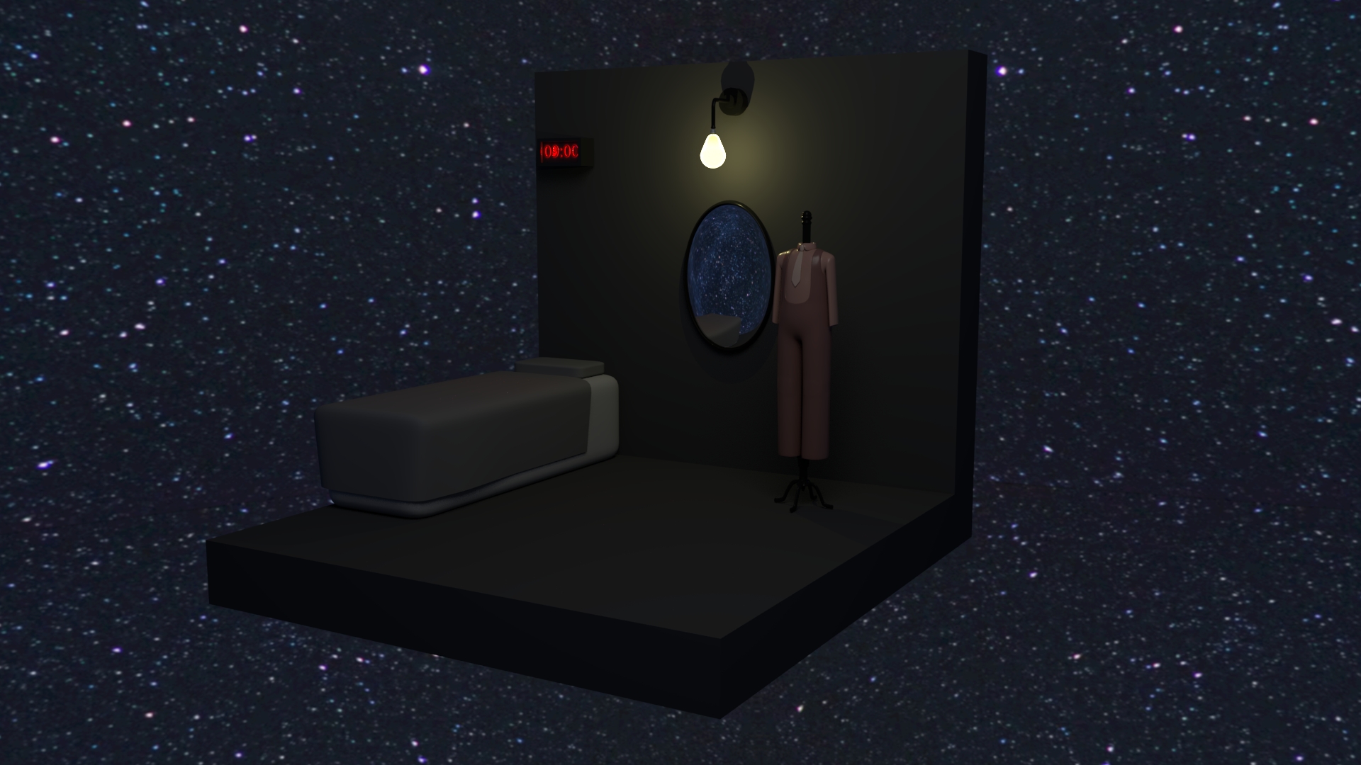 Dark bedroom environment test