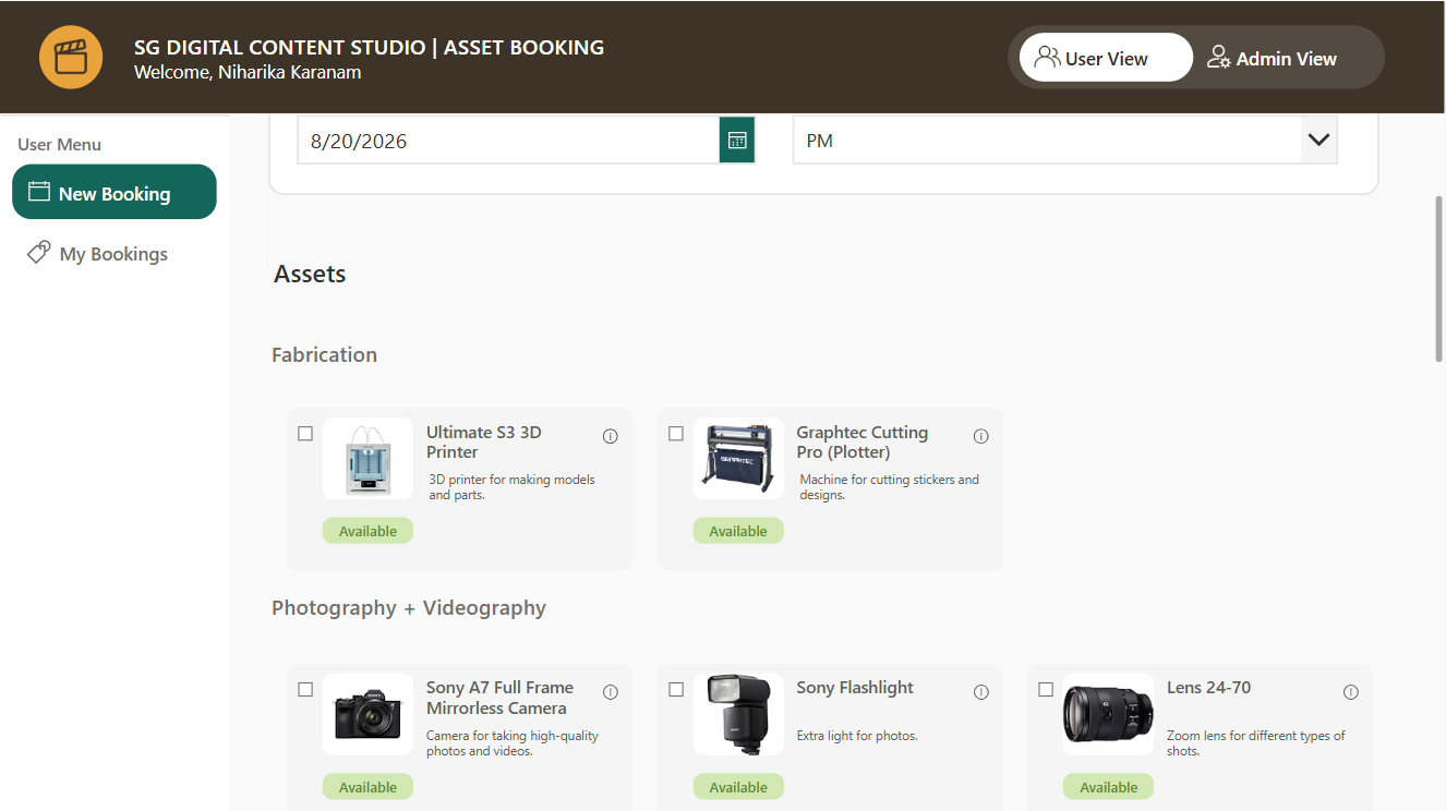 Asset browsing by category